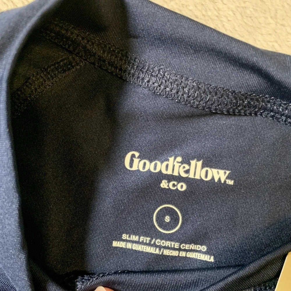 Goodfellow Shirt Mens Small Navy‎ Blue UPF 50+ Quick Dry Swim Tee Rash Guard NEW
